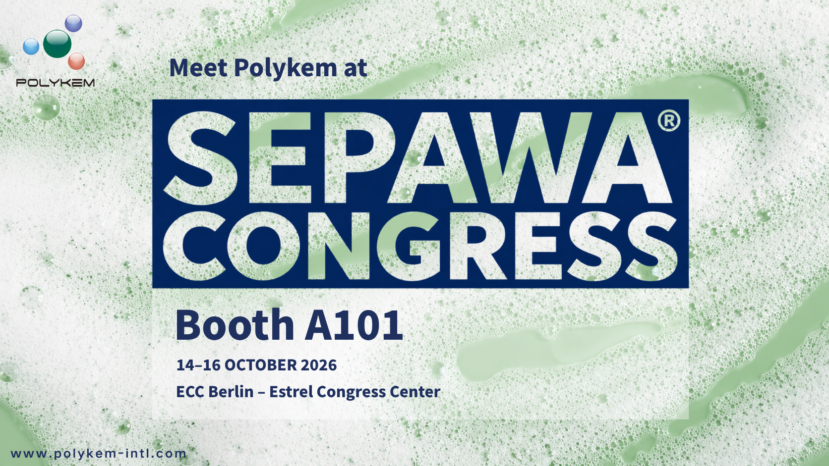 Polykem ເພື່ອວາງສະແດງຢູ່ທີ່ SEPAWA Congress 2026 - ໄປຢ້ຽມຢາມ Booth A101